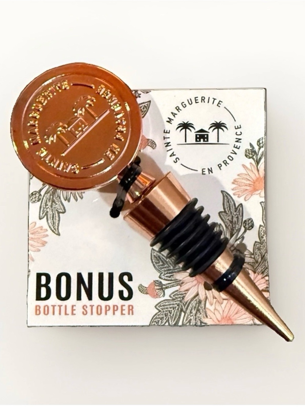 sainte marguerite en provence Rose Gold Bottle Topper